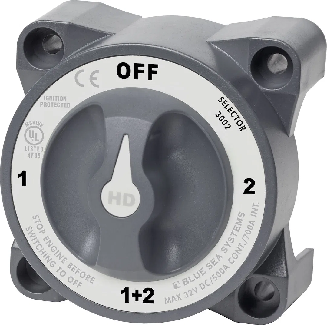 3002-BSS – BLUE SEA Battery Selector Switch, Use To Switch Isolated Battery Banks To All Loads/ To Combine Battery Ba...